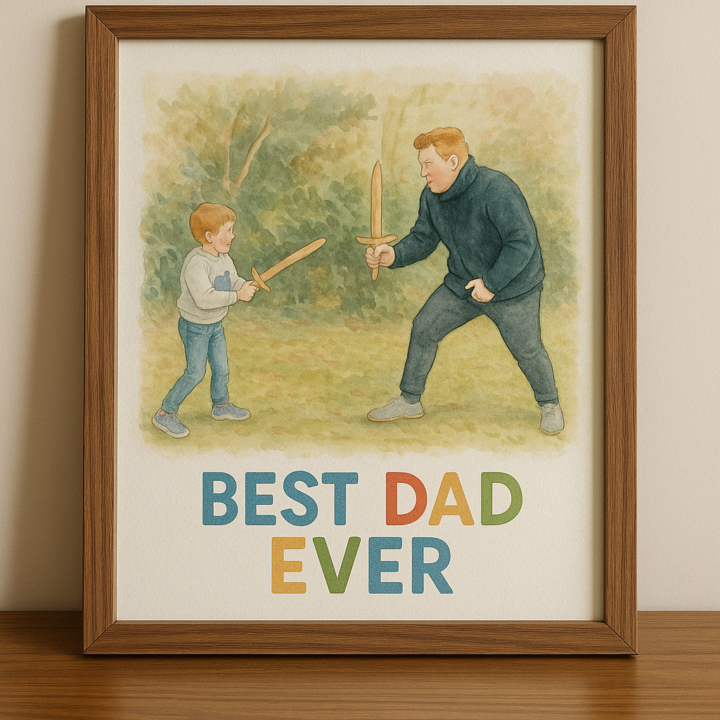 Best Dad Personalised Watercolour Print