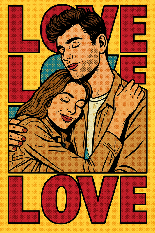 Love Comic Book Style Custom Illustration