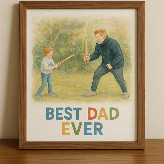 Best Dad Personalised Watercolour Print