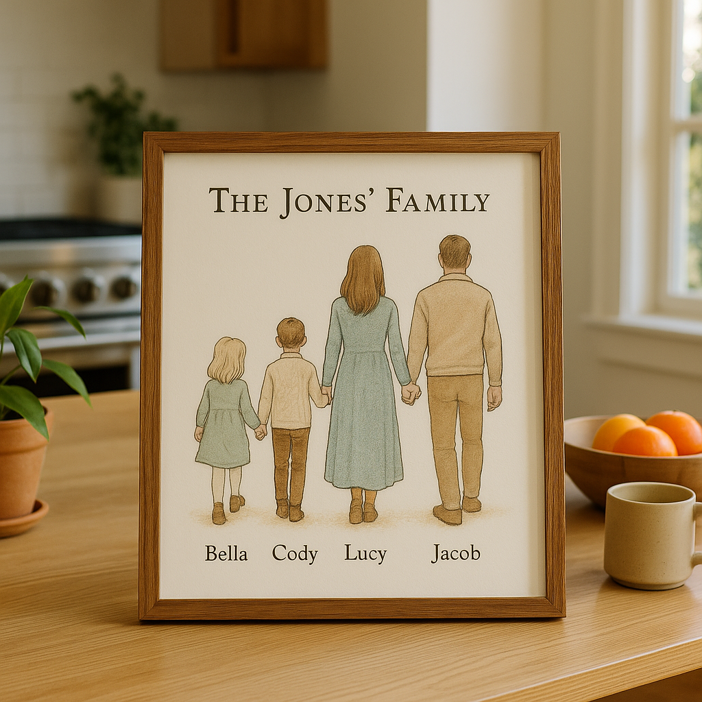 The Family Storybook Portrait Personalised Illustration