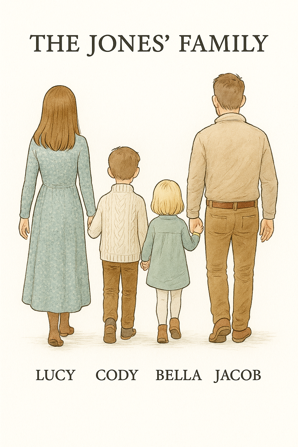 The Family Storybook Portrait Personalised Illustration