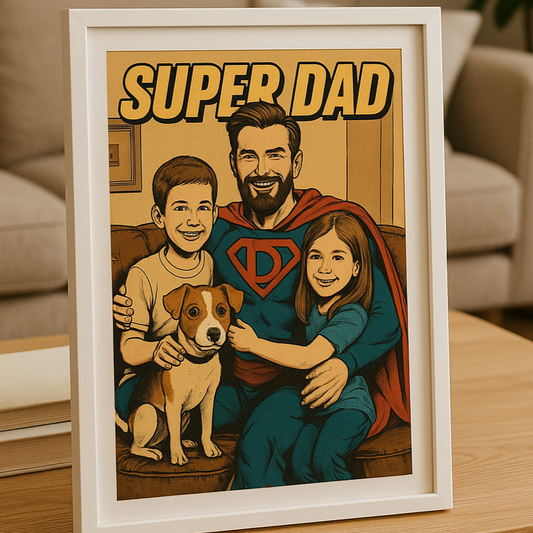 Super Dad – Personalised Comic Book Print